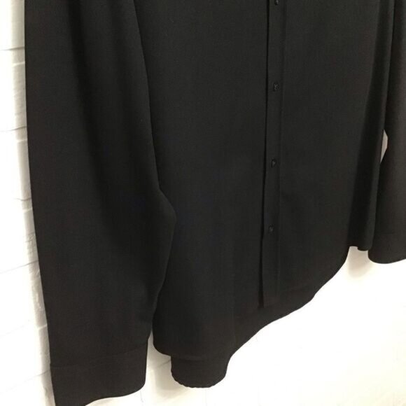 THE Melange black men’s long sleeves button down shirt mandarin collar L… - Picture 4 of 11